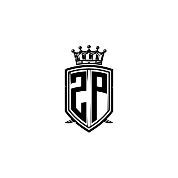 Litera Logo Monogram Prostą Tarczą Stylu Korony Luksusowy Monogram Tarcza — Wektor stockowy