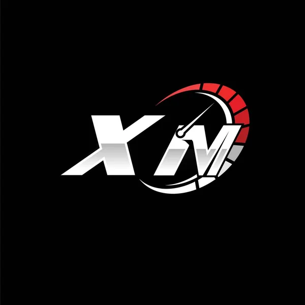 Logotyp Inledande Monogram Med Hastighetsmätare Stil Design Svart Bakgrund Racing — Stock vektor