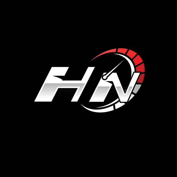 Siyah Arka Planda Logosu Hız Ölçer Stili Tasarımı Yarış Hız — Stok Vektör
