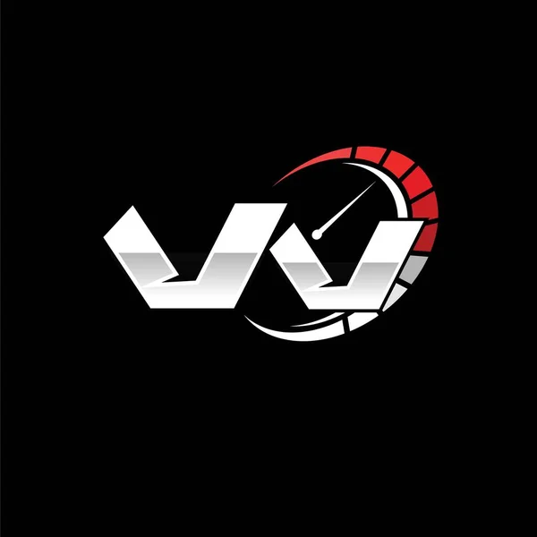 Logo Počáteční Monogram Designem Rychloměru Černém Pozadí Dopis Logem Závodní — Stockový vektor