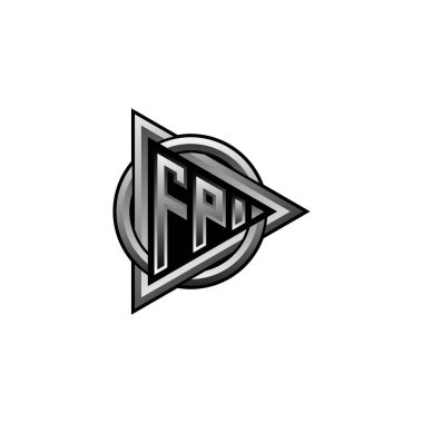 Üçgen ve yuvarlak biçim tasarımlı ilk logo, harf yuvarlak daire üçgen, soyut üçgen monogram çember izole arkaplan