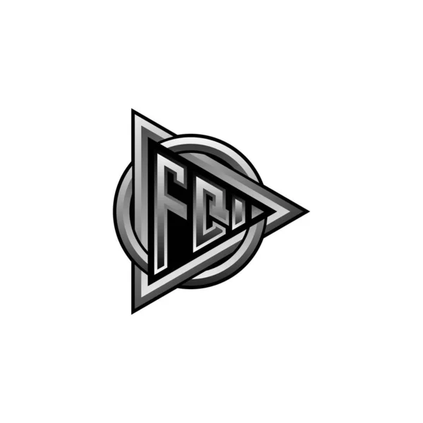 Logo Monogram Początkowy Trójkątem Okręgu Zaokrąglony Styl Projektowania Okrągły Trójkąt — Wektor stockowy