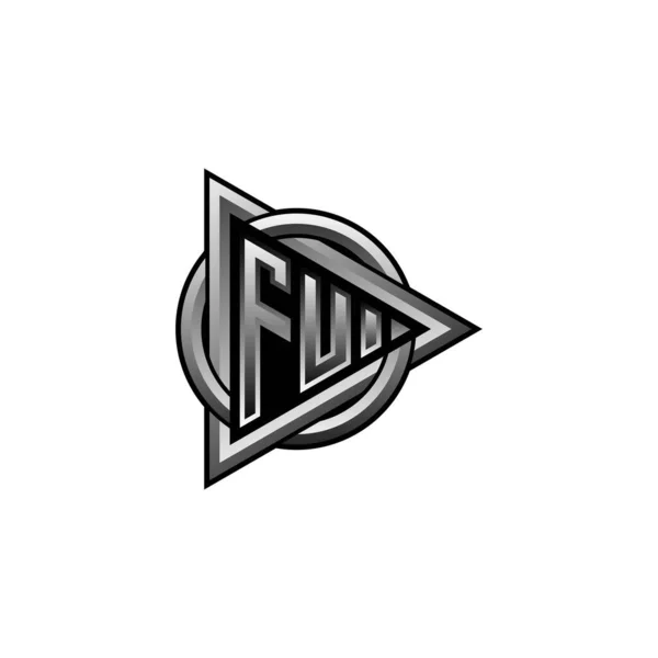 Monograma Inicial Logotipo Com Projeto Arredondado Estilo Triângulo Círculo Triângulo — Vetor de Stock