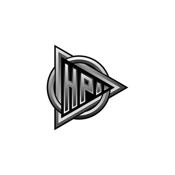 Logo Monogramme Initial Avec Dessin Style Arrondi Triangle Cercle Triangle — Image vectorielle