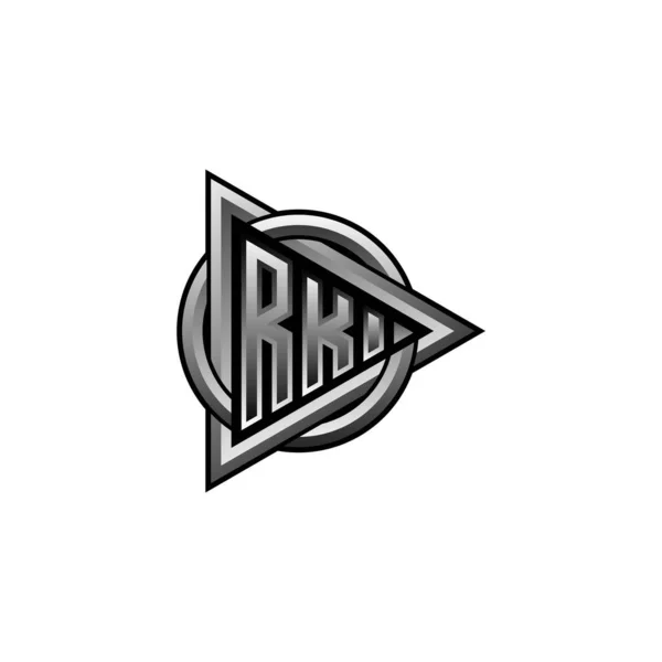 Логотип Початкова Монограма Дизайном Трикутника Округленого Стилю Кола Круглий Трикутник — стоковий вектор