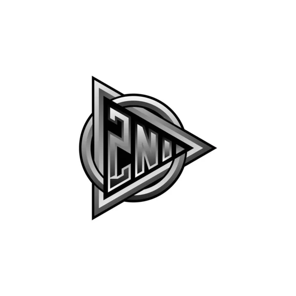 Logo Iniziale Monogramma Con Triangolo Cerchio Stile Arrotondato Design Cerchio — Vettoriale Stock