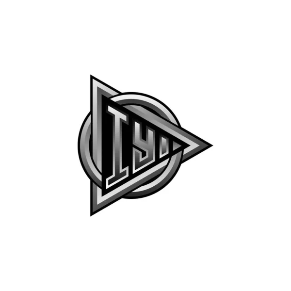 Monogramme Initial Logo Avec Motif Triangle Cercle Arrondi Triangle Circulaire — Image vectorielle