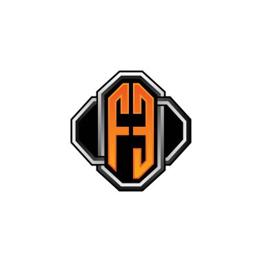 FE ilk monogramı oyun vintage şekli ve çizgi yuvarlak stili izole edilmiş arka plan, klasik monogram logosu, antika retro harf