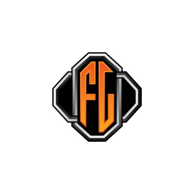 FJ logosu ilk monogramda oyun klasik şekli ve yuvarlak stili izole edilmiş arka plan, klasik monogram logosu, antika eski harf