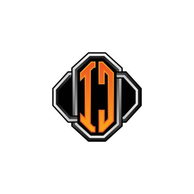 IC logosu ilk monogramda oyun vintage şekli ve çizgi yuvarlak stili izole edilmiş arka plan, klasik monogram logosu, antika eski harf