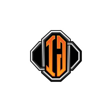 IG ilk monogramı oyun vintage şekli ve çizgi yuvarlak stili izole edilmiş arka plan, klasik monogram logosu, antika eski harf