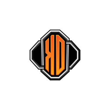 KO ilk monogramı oyun klasik şekli ve yuvarlak stili ile izole edilmiş arka plan, klasik monogram logosu, antika eski harf