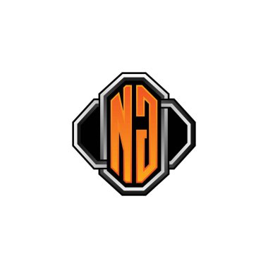 NG ilk monogramı oyun vintage şekli ve çizgi yuvarlak stili izole edilmiş arka plan, klasik monogram logosu, antika eski harf