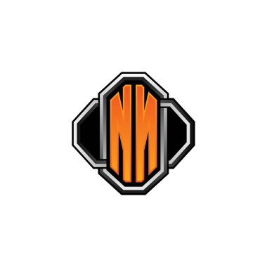 NN logosu ilk monogramda oyun vintage şekli ve yuvarlak stili izole edilmiş arka plan, klasik monogram logosu, antika eski harf