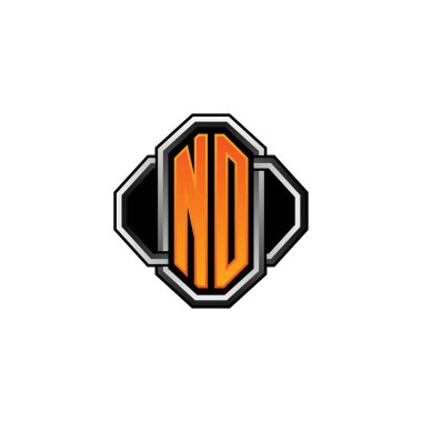 Oyun vintage biçimli ve yuvarlak tarzlı HAYIR logosu izole edilmiş arka plan, klasik monogram logosu, antika eski harf