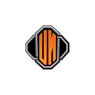 Birleşmiş Milletler logosu oyun vintage biçimli ve yuvarlak stili izole edilmiş arka plan, klasik monogram logosu, antika eski model harf