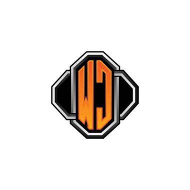 WC logosu ilk monogramda oyun vintage şekli ve çizgi yuvarlak stili izole edilmiş arka plan, klasik monogram logosu, antika retro harf