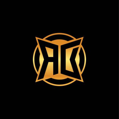 İdari logo geometrik altın şekil tasarımı ile izole arkaplan, altın geometrik şekil, altın ve altın monogram