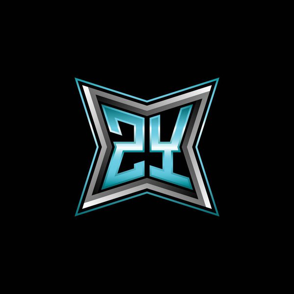 ZY Monogram logo letter with modern geometric style design. Geometric shape rounded, circle rectangle and triangle shape logo design