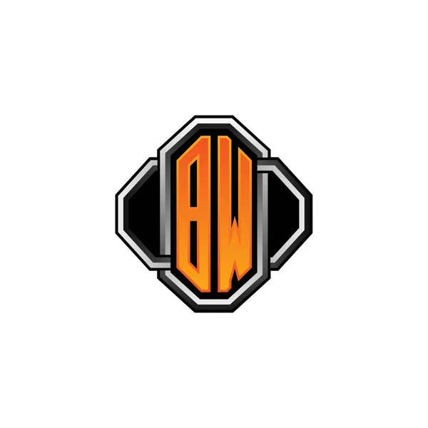 Λογότυπο Αρχικό Μονόγραμμα Vintage Gaming Σχήμα Και Γραμμή Στρογγυλεμένο Στυλ — Διανυσματικό Αρχείο