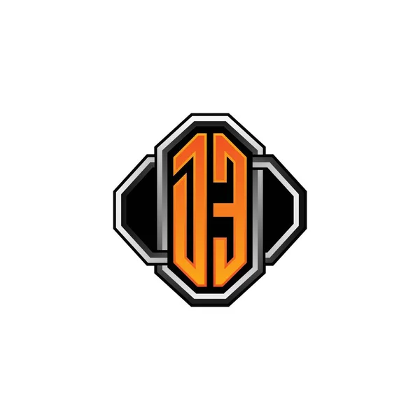 Logo Eerste Monogram Met Gaming Vintage Vorm Lijn Afgeronde Stijl — Stockvector