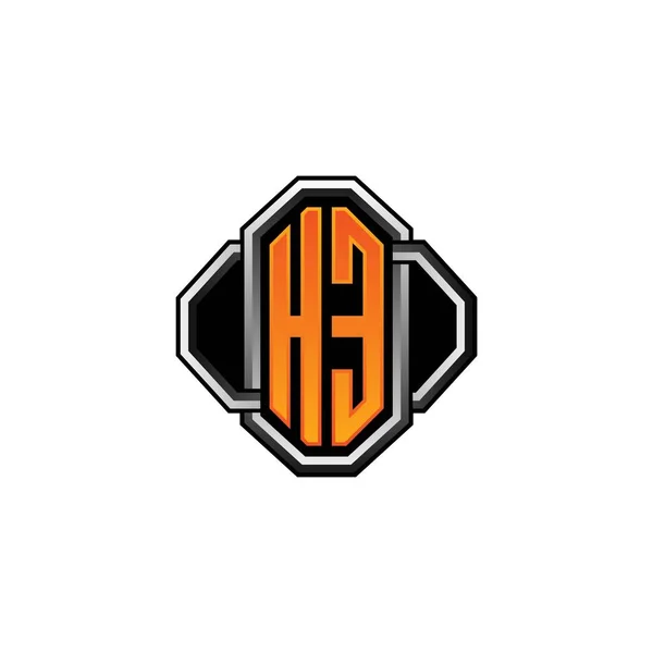Логотип Начальная Монограмма Игровой Винтажной Формы Линии Округлый Стиль Изолированном — стоковый вектор
