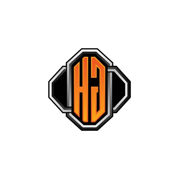 Logotipo Monograma Inicial Con Forma Vintage Juego Estilo Redondeado Línea — Vector de stock