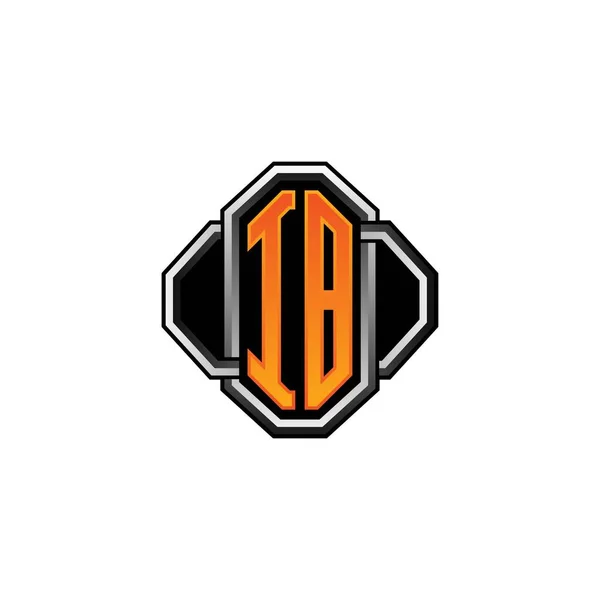 Logo Eerste Monogram Met Gaming Vintage Vorm Lijn Afgeronde Stijl — Stockvector