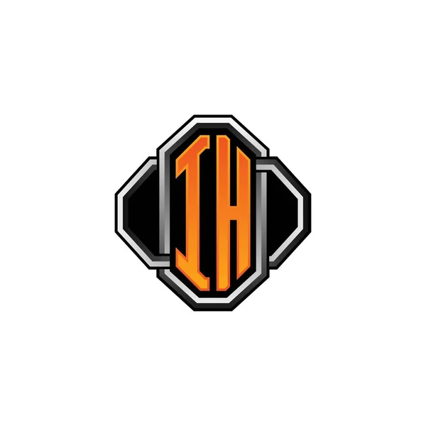 Monogramme Initial Logo Avec Forme Vintage Ligne Arrondie Sur Fond — Image vectorielle
