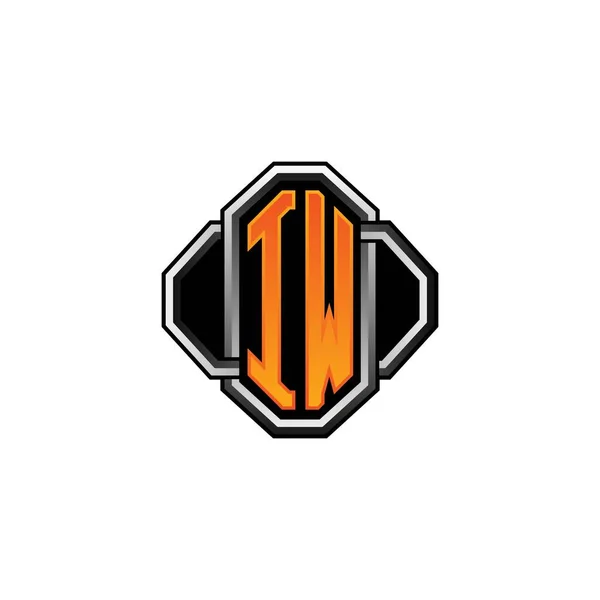 Начальная Монограмма Логотипа Азартной Винтажной Формой Стилем Роуд Муви Изолированном — стоковый вектор