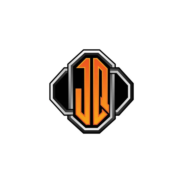 Logo Eerste Monogram Met Gaming Vintage Vorm Lijn Afgeronde Stijl — Stockvector