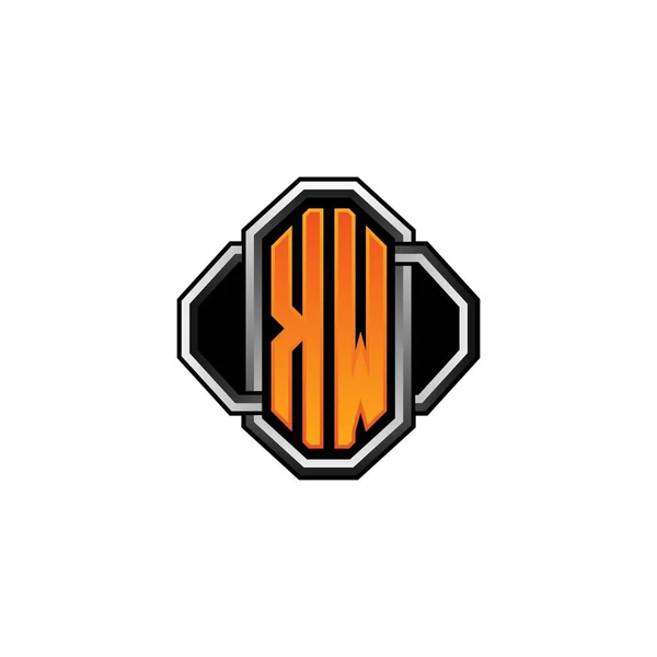 Logo Eerste Monogram Met Gaming Vintage Vorm Lijn Afgeronde Stijl — Stockvector