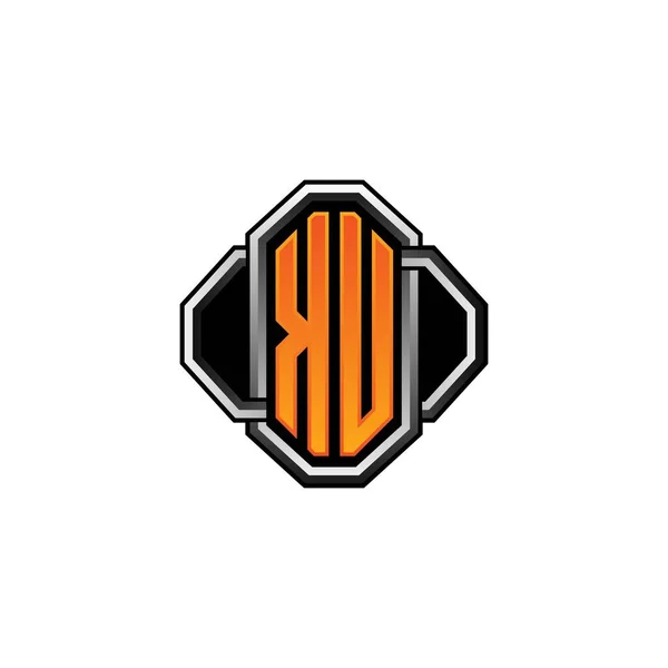 Logo Eerste Monogram Met Gaming Vintage Vorm Lijn Afgeronde Stijl — Stockvector