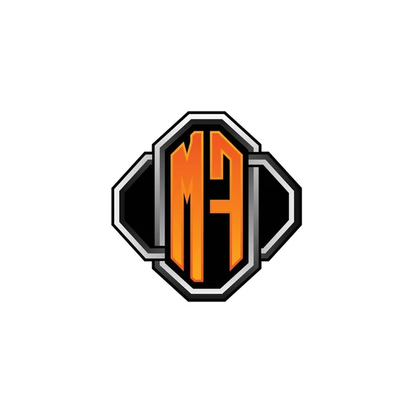 Logo Initial Monogramm Mit Gaming Vintage Form Und Linie Abgerundeten — Stockvektor