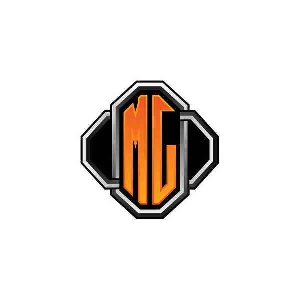 ゲームのヴィンテージ形状と孤立した背景にライン丸みを帯びたスタイルでMjのロゴの初期のモノグラム ヴィンテージのモノグラムのロゴ ヴィンテージのレトロな手紙 — ストックベクタ