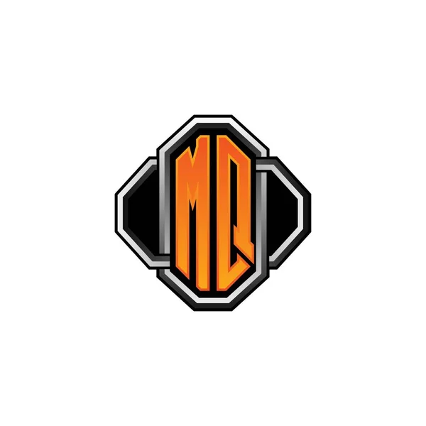 Monogramme Initial Logo Avec Forme Vintage Jeu Style Arrondi Sur — Image vectorielle
