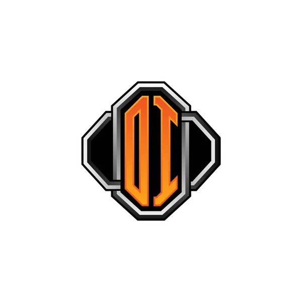 Logo Eerste Monogram Met Gaming Vintage Vorm Lijn Afgeronde Stijl — Stockvector