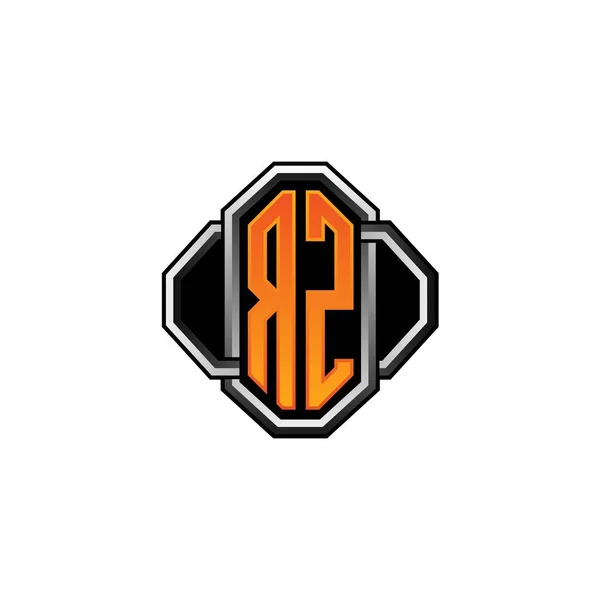 Logo Eerste Monogram Met Gaming Vintage Vorm Lijn Afgeronde Stijl — Stockvector