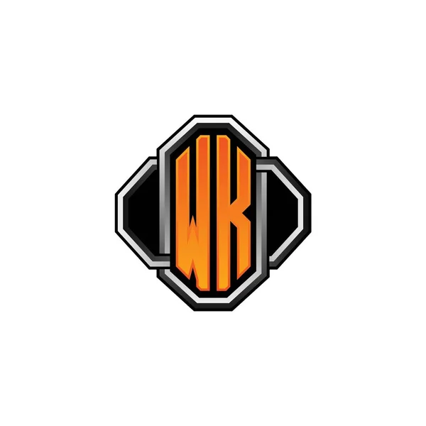 Logo Eerste Monogram Met Gaming Vintage Vorm Lijn Afgeronde Stijl — Stockvector