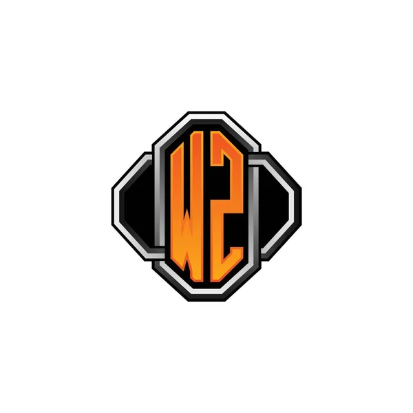 Logo Počáteční Monogram Herním Retro Tvarem Linií Zaoblený Styl Izolovaném — Stockový vektor