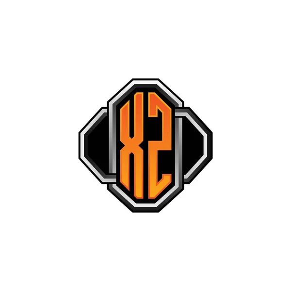 Logo Eerste Monogram Met Gaming Vintage Vorm Lijn Afgeronde Stijl — Stockvector