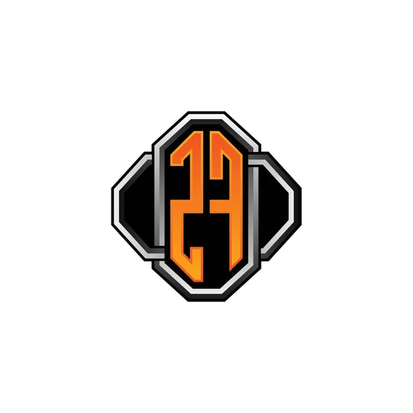 Monogramme Initial Logo Avec Forme Vintage Jeu Style Arrondi Ligne — Image vectorielle