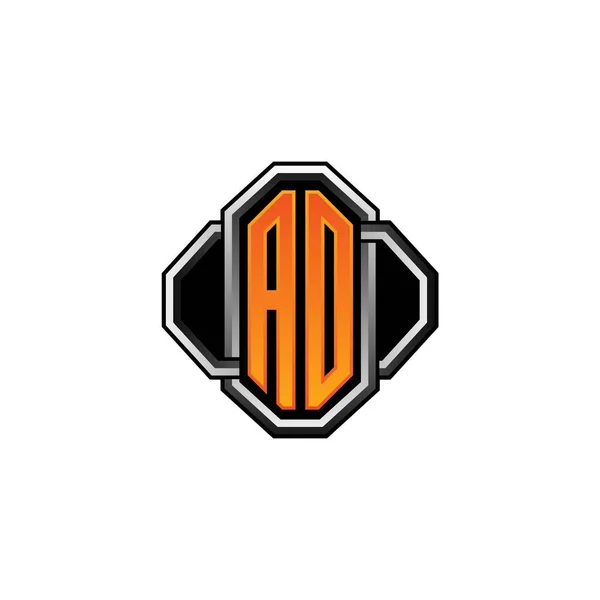 Logo Początkowy Monogram Gry Vintage Kształt Linia Zaokrąglony Styl Izolowanym — Wektor stockowy
