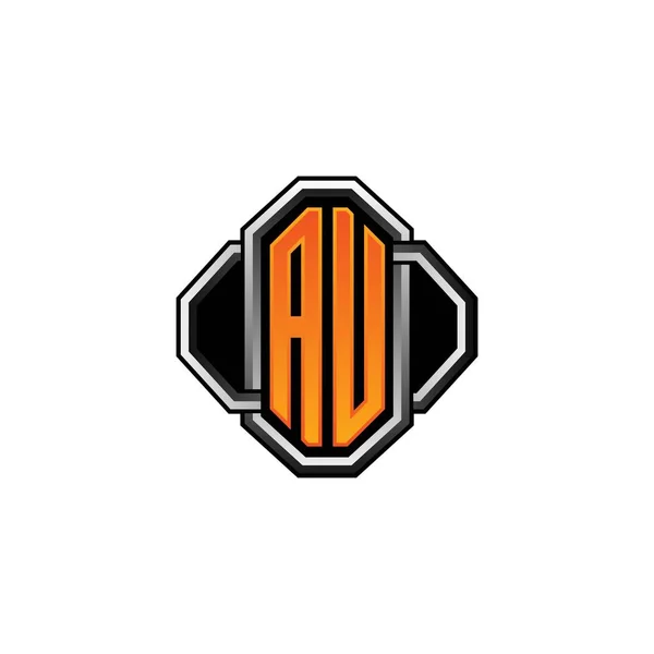 Logo Początkowy Monogram Gry Vintage Kształt Linia Zaokrąglony Styl Izolowanym — Wektor stockowy