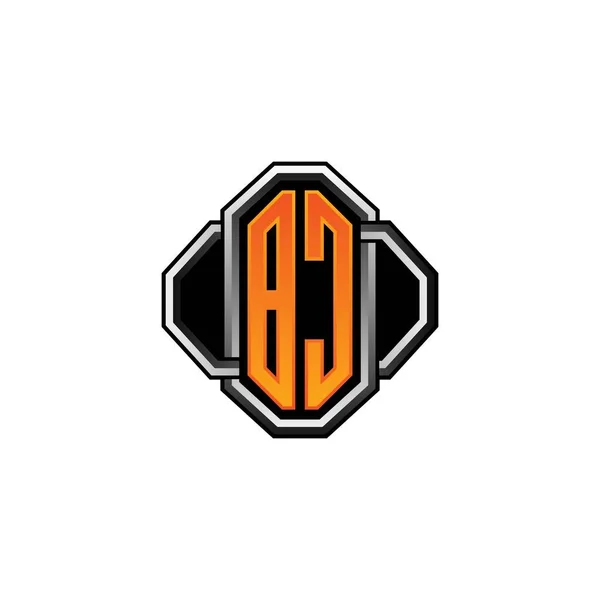 Logo Eerste Monogram Met Gaming Vintage Vorm Lijn Afgeronde Stijl — Stockvector