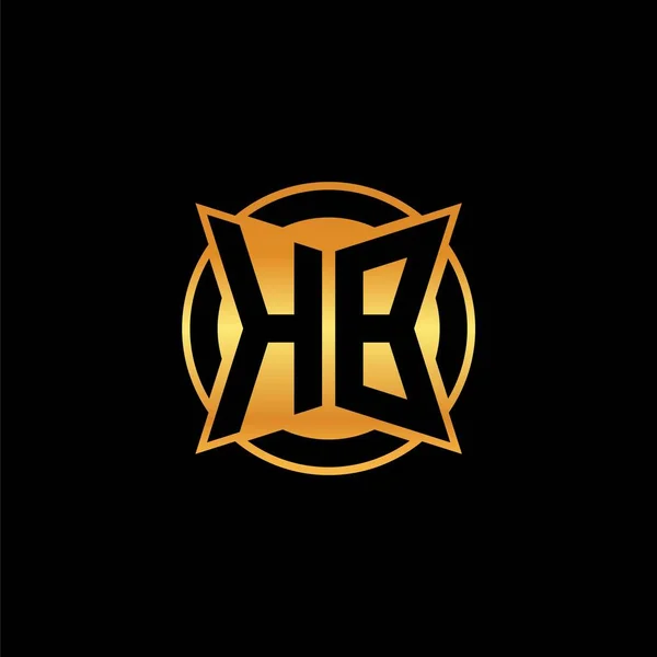 Logo Monogram Początkowy Geometrycznym Złotym Kształcie Stylu Projektowania Odosobnionym Tle — Wektor stockowy