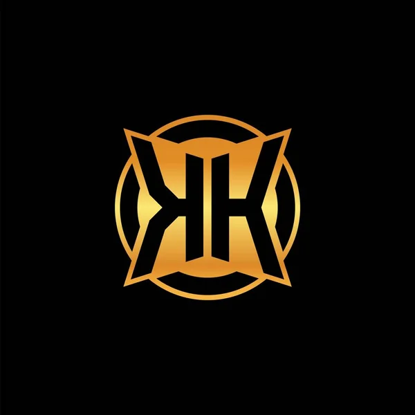 Monograma Inicial Logotipo Com Design Estilo Forma Dourada Geométrica Fundo —  Vetores de Stock