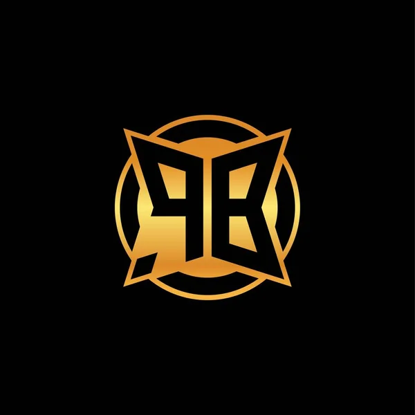 Logo Původní Monogram Geometrickým Zlatým Tvarem Designu Izolovaném Pozadí Zlatý — Stockový vektor