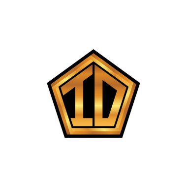 IO ilk monogramı geometrik altın şekil tasarımı ile izole arkaplan, altın geometrik şekil, altın ve altın monogram