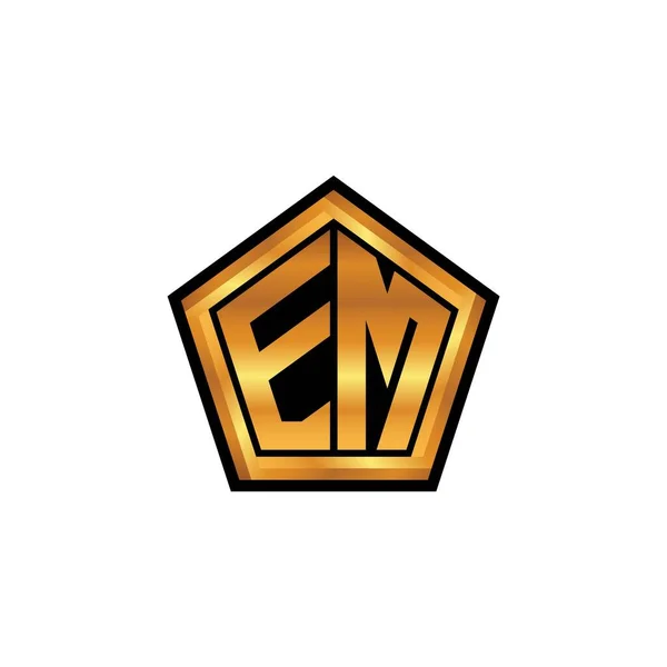 Logo Počáteční Monogram Geometrickým Zlatým Tvarem Stylu Designu Izolovaném Pozadí — Stockový vektor